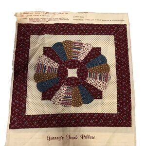 Granny's Trunk Pillow Pattern Panel Kit Quilting Patchwork Design 16" Pillow